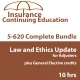 10 hrs - 4 hr Law & Ethics + 6 hr All-Lines Adjusters CE